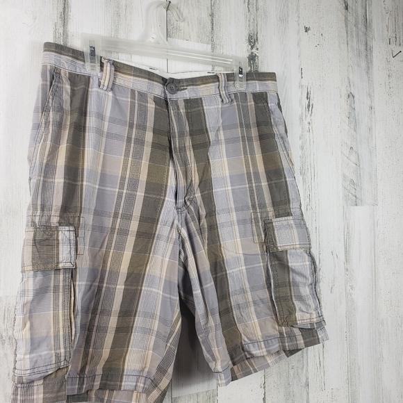3/$15 mens dockers plaid cargo short size 34 - Picture 2 of 10